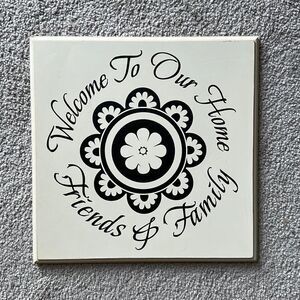 Ladybird “Welcome To Our Home Friends & Family” Wooden Sign!